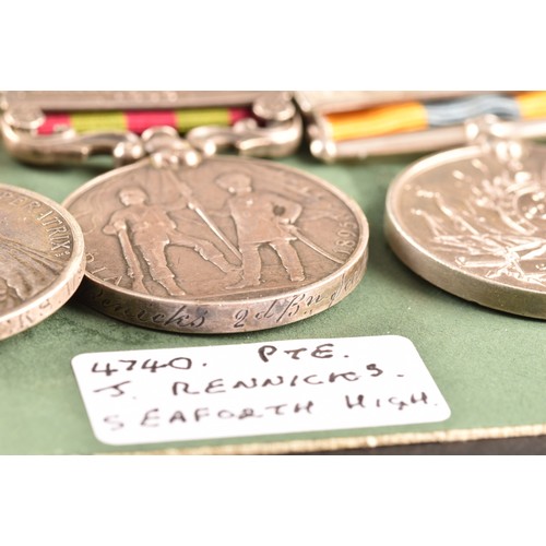 10 - A Boer War GSM trio awarded to: 4740 Private J. Rennicks, Seaforth Highlanders. Comprising: a Queen'... 