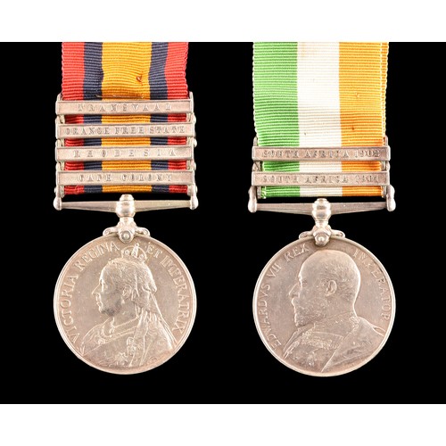 12 - A Boer War medal pair awarded to: 15460 Lieutenant G. C. Hopking 75th Company 18th Battalion Imperia... 