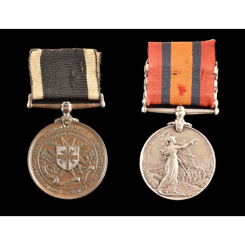 17 - A Boer War medical medal pair awarded to: 1710 Orderly T. Woodhead, St. John Ambulance Brigade. Comp... 