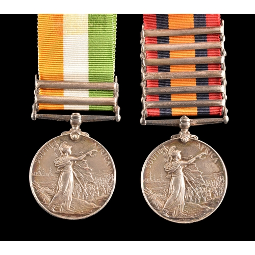 20 - A Boer War medal pair awarded to: 11750 Sergeant J. Castell, Army Service Corps. Comprising: Queen&r... 