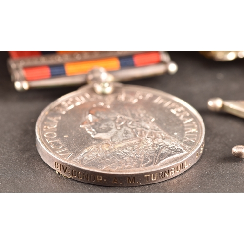 23 - A Boer War Defence of Kimberley medal pair awarded to: Civilian Conductor A. M. Turnbull, Army Servi... 