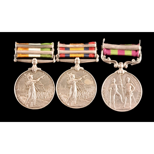 28 - A Boer War Medal trio awarded to: 3921 Private J. Wightman, 1st / 2nd Battalion Highland Light Infan... 