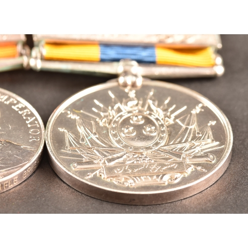 30 - A four medal Boer War group awarded to: 3868 Private Thomas Lambert 2nd Battalion Rifle Brigade. Com... 