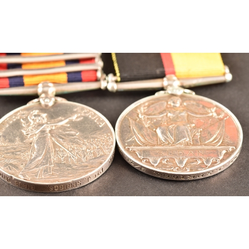 33 - A four medal Boer War group awarded to: 2900 Private J. Spriggs 2nd Battalion Rifle Brigade. Compris... 