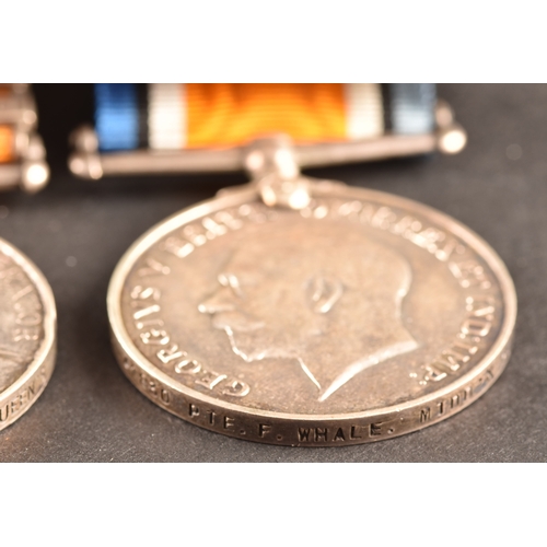 35 - A Boer War Medal pair and Great War medal awarded to: 907 Corporal F. Whale Queen's Royal West Surre... 