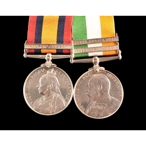 37 - A Boer War medal pair awarded to: 5275 Private William Bell Somerset Light Infantry. Comprising: Que... 