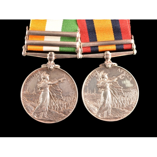 37 - A Boer War medal pair awarded to: 5275 Private William Bell Somerset Light Infantry. Comprising: Que... 