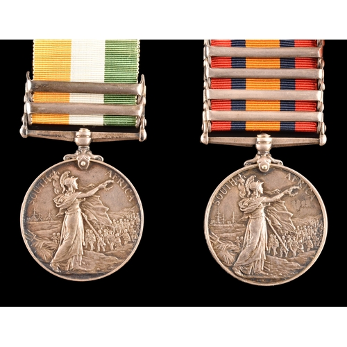 45 - A Boer War medal pair awarded to: 4903 Private. A. Cooper, 1st Battalion Border Regiment. Comprising... 