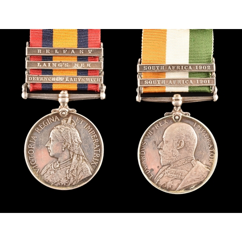 48 - A Boer War medal pair awarded to: 27735 Sapper William Spurling Royal Engineers. Comprising: Queen’s... 