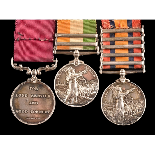 49 - A Boer War LSGC medal trio awarded to: 735 Armourer Sergeant J. Truman, Army Ordnance Corps. Compris... 