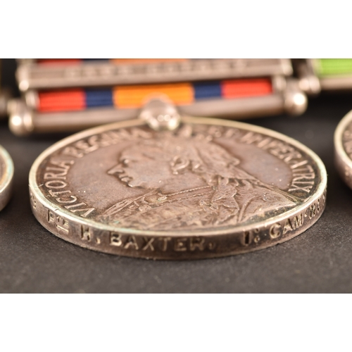 52 - A four medal Boer War group awarded to: 3729 Private H. Baxter, 1st Battalion, Cameron Highlanders. ... 