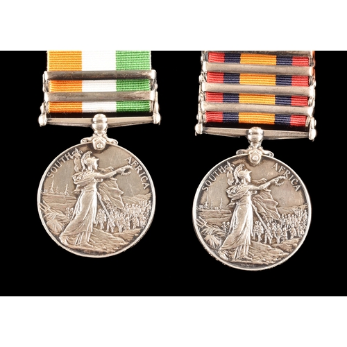 55 - A Boer War medal pair awarded to: 10630 Private J. Pooler, Royal Army Medical Corps. Comprising: Que... 