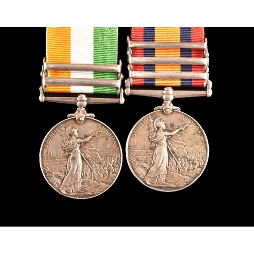 58 - A Boer War medal pair awarded to: 5239 Private T. Anderson, Royal Scots. Comprising: Queen’s S... 