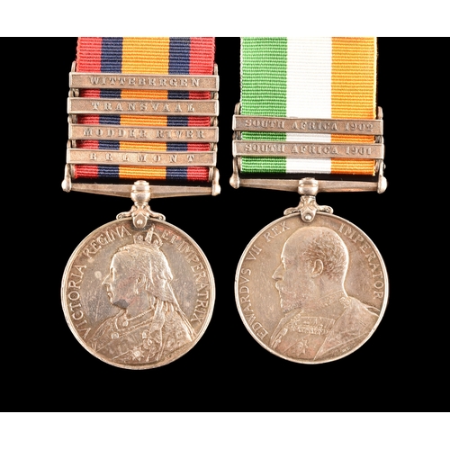 66 - A Boer War medal pair awarded to: 5667 Private W. G. Kenning, 2nd Battalion, Yorkshire Light Infantr... 