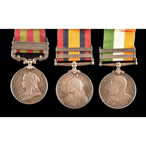 68 - A Boer War and India GSM medal trio awarded to: 85215 Gunner James Halstead, 17th Western Division, ... 