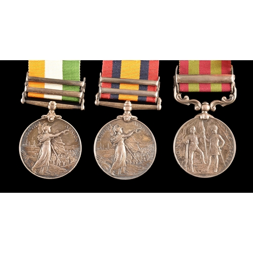 68 - A Boer War and India GSM medal trio awarded to: 85215 Gunner James Halstead, 17th Western Division, ... 