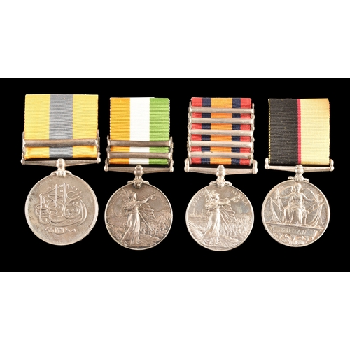 70 - A four medal Boer War group awarded to: 5360 Private George Preston, 2nd Battalion, Lancashire Fusil... 