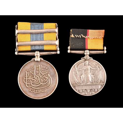 75 - A Sudan Campaign medal pair awarded to: 4149 Private. J. R. (H) Bodham 1st Battalion, Lincolnshire R... 