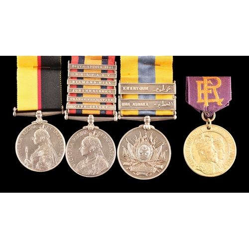 77 - A four medal Boer War group awarded to: 3361 Private G. Ansell, 1st Battalion, Royal Warwickshire Re... 