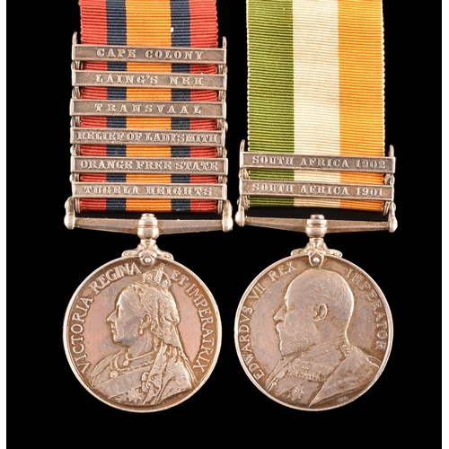 84 - A Boer War medal pair awarded to: 3915 Corporal G. Garrett, 1st Battalion, Royal Dragoons. Comprisin... 