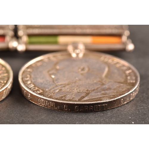 84 - A Boer War medal pair awarded to: 3915 Corporal G. Garrett, 1st Battalion, Royal Dragoons. Comprisin... 