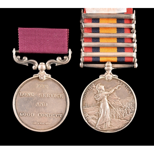 85 - A Boer War LSGC medal pair awarded to: 2612 Sergeant Major John Isaac, 3rd Battalion, Dragoon Guards... 