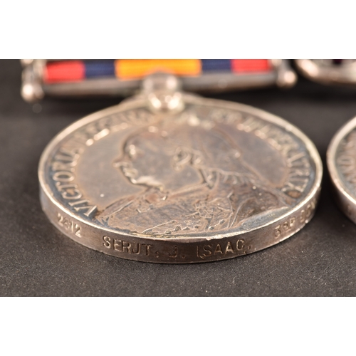 85 - A Boer War LSGC medal pair awarded to: 2612 Sergeant Major John Isaac, 3rd Battalion, Dragoon Guards... 