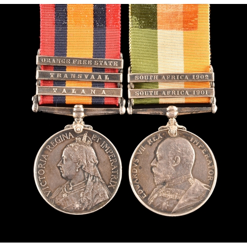 88 - Missing at Ladysmith. A Boer War medal pair awarded to: 3985 Staff Sergeant Farr. F. Hamilton, 18th ... 