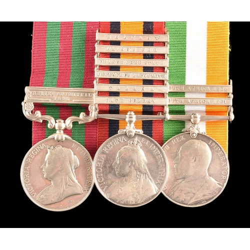 94 - An India and Boer War medal trio awarded to: 1180 Sergeant W. R. Summerton, King's Royal Rifles Corp... 