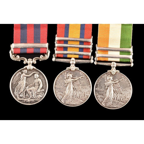 95 - An India and Boer War GSM medal trio awarded to: 1973 Private. W. Piercey, 2nd Battalion, Cheshire R... 