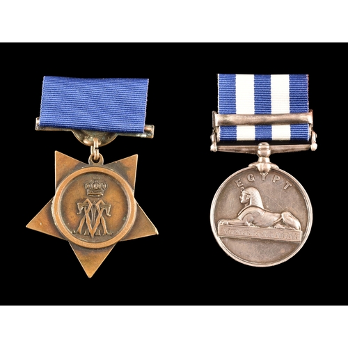 104 - An Egypt Campaign medal pair awarded to: Able Seaman T. Justin, HMS Dryad, Royal Navy. Comprising an... 