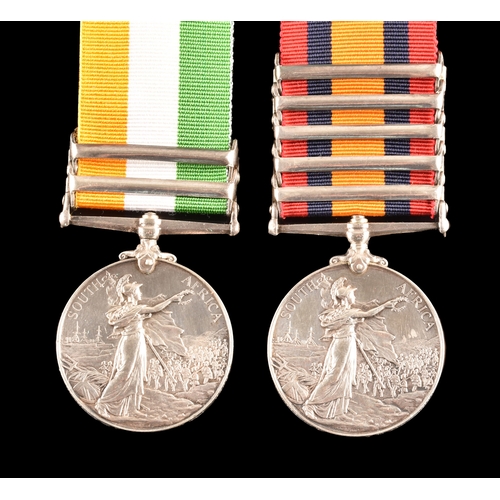 113 - A Boer War medal pair awarded to: 3659 Private C. Rose 16th Lancers. Comprising: a Queen’s Sou... 