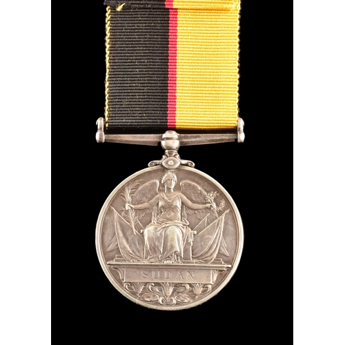 186 - A Queen's Sudan Medal 1899 to 3847 Private J. Taylor, 2nd Battalion, Lancashire Fusiliers (3847 Pte ... 