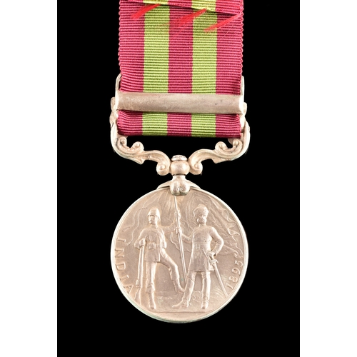 193 - An India Medal 1895-1902, to 3996 Private George Brooker, 1st Battalion, Royal West Kent Regiment, 1... 