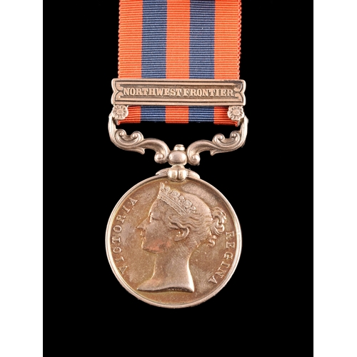 197 - An India General Service Medal 1854-95 to 516 Gunner J. Rees, D Battery, F Brigade, Royal Field Arti... 