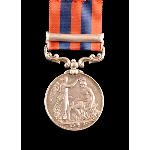 197 - An India General Service Medal 1854-95 to 516 Gunner J. Rees, D Battery, F Brigade, Royal Field Arti... 