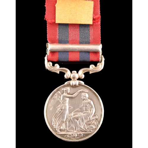 206 - An India General Service Medal 1854-95 to Lieutenant Charles Peploe Smith Ensor, Volunteer Bengal Ma... 