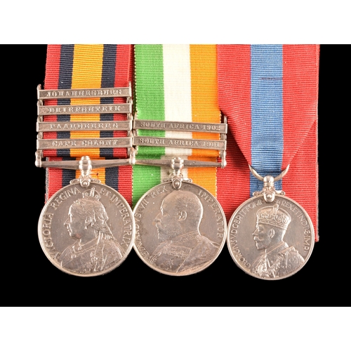 226 - A Boer War ISM medal trio awarded to: 4872 Private Frederick Arthur Marden Creese, Duke of Cornwall'... 