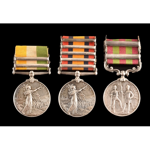 234 - An India and Boer War medal trio to: 2912 Corporal William Thomas Hutt, 1st / 2nd Battalion, Devonsh... 