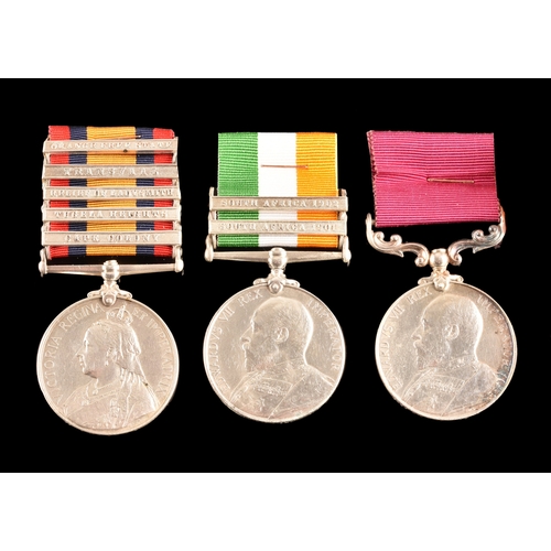 236 - A Boer War LSGC medal trio awarded to: 8727 Pte. H. Collins, Rifle Brigade. Comprising: a Queen&rsqu... 