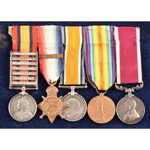 241 - A Boer and Great War five medal LSGC group to: 3776 Sergeant Major J. W. Aird, 12th Royal Lancers. C... 