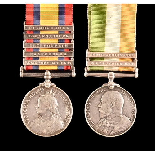 242 - A Boer War medal pair awarded to: 2569 Private. G. Bean, 1st Battalion, Suffolk Regiment. Comprising... 