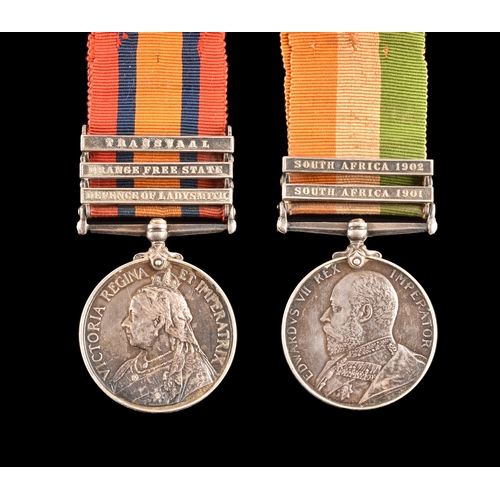 253 - A Boer War medal pair awarded to: 3906 Private. H. Gunter, 5th Dragoon Guards. Comprising: a Queen&r... 