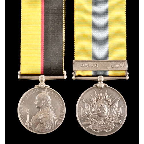 264 - A Sudan Campaign medal pair awarded to: 4597 Private. T. Arnold 1st Battalion, North Staffordshire R... 