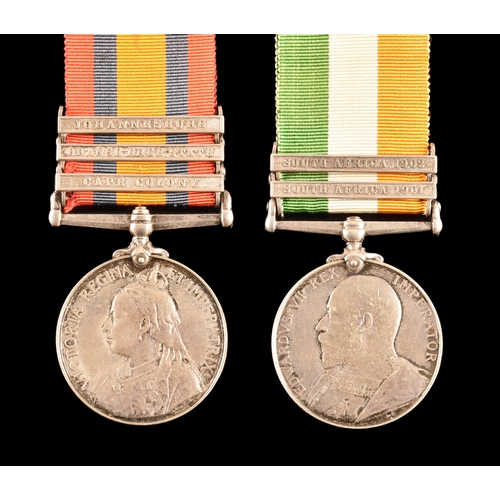 268 - A Boer War medal pair awarded to: 72088 Private. J. Chamard, Royal Field Artillery. Comprising: a Qu... 