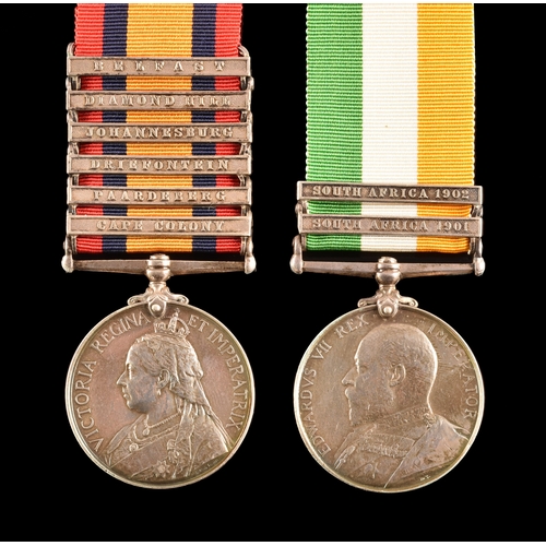 269 - A Boer War medal pair awarded to: 73562 Driver William Duckworth, Royal Field Artillery. Comprising:... 