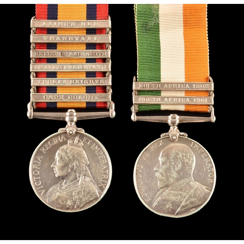 271 - A Boer War medal pair awarded to: 2110 2nd Corporal A. Lambird, Royal Engineers. Comprising: a Queen... 