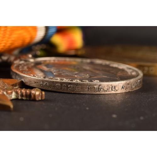 289 - An Africa and Great War four medal group to: 8920 Private. L. A. Martin, Royal Marine Light Infantry... 