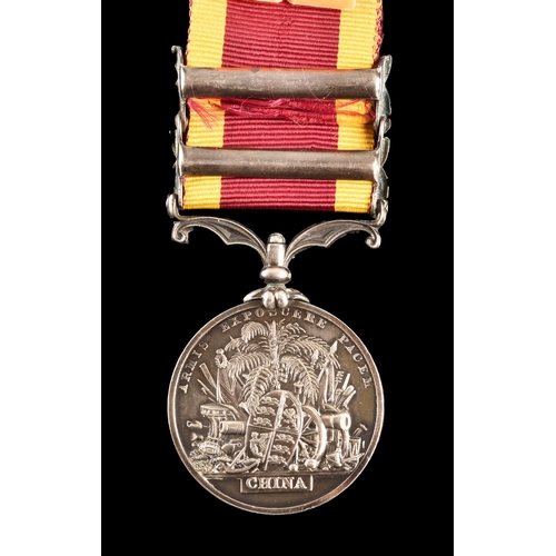 302 - A Second China War Medal, Second Opium War 1857-60 with 2 clasps Canton 1857, Taku Forts 1858 to Wil... 