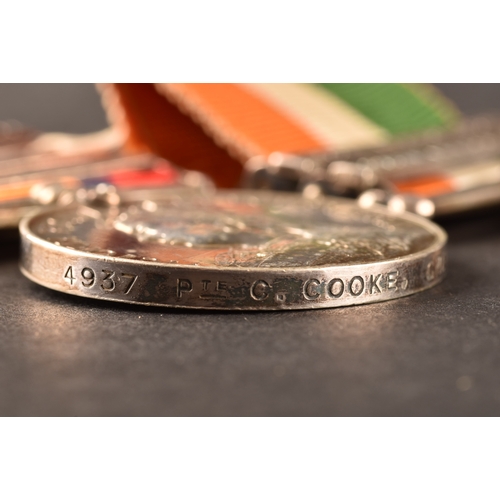 307 - A Boer War medal pair awarded to: 4937 Private. C. Cooke Grenadier Guards. Comprising: a Queen&rsquo... 